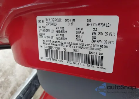 2007 Dodge Ram 1500 Slt/Trx4 Off Road/Sport из США, поврежденный, VIN 1D7HU18267S202932